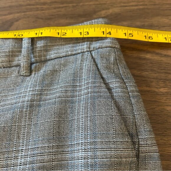 💕 WHITE HOUSE BLACK MARKET the slim Gray Plaid Pants 2P - Picture 7 of 10